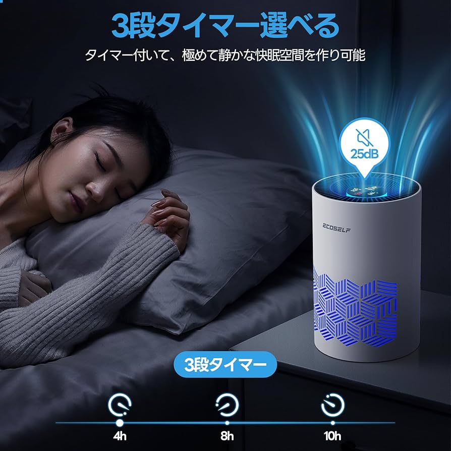 Amazon.co.jp: ECOSELF 空気清浄機 小型 【2025新モデル Hepa